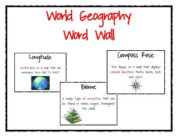 Preview of World Geography Word Wall