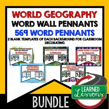 Preview of World Geography Word Wall BUNDLE World Geography Posters Bundle