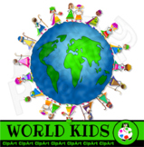 World Globe Kids Clip Art
