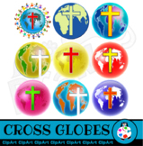 World Globes with Cross Symbol