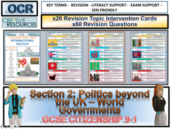 Preview of World Governments and International Politics Revision Task Cards 
