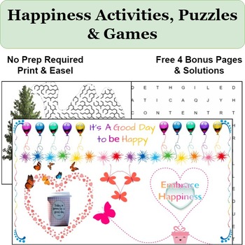 Preview of End of Year Activities & Mental Health Awareness: Happiness Games & Puzzles