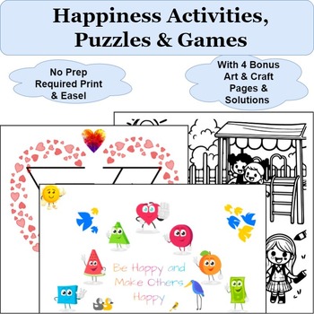 Preview of End of Year Activities & Mental Health Awareness: Happiness Puzzles & Games