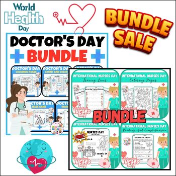 Preview of World Health Day BUNDLE Activities / Doctors / Nurses / Printable Worksheets