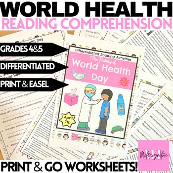 Preview of World Health Day Reading Comprehension Worksheets