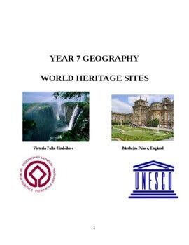 Preview of World Heritage Sites -  Geographical issues ICT webquest and research task