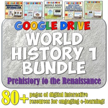 Preview of World History 1: Google Drive Digital Resources Interactive Notebook Bundle