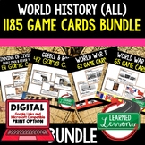 World History Game Cards & Test Prep BUNDLE, Print & Digit