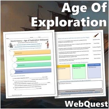 World History - Age of Exploration Webquest Internet Activity | TpT