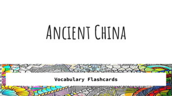 Preview of World History - Ancient China Vocabulary Flashcards