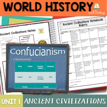 Preview of World History Ancient Civilizations Interactive Notebook Unit with Lesson Plans