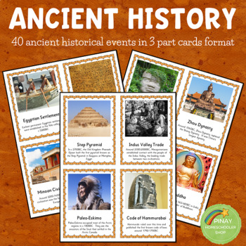 Preview of World History: Ancient Times 3 Part Cards