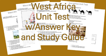 Preview of World History: West Africa Unit Test, Study Guide, Quiz, and Modified Quiz