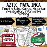 Aztec, Maya, Inca Timeline & Writing Activities Google Link World History BUNDLE