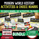 World History Activities, Choice Board BUNDLE Print & Digi