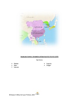 Preview of World History:  Civilizations of East Asia Vocabulary Activity