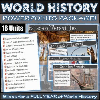 Preview of World History Complete Curriculum PowerPoint Package (16 Units/800 slides)