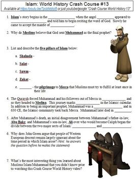 islam crash course worksheet