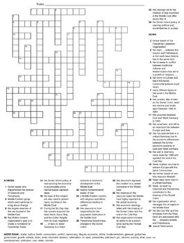 Post World War I Crossword Puzzles by All Things History Lesson Plans