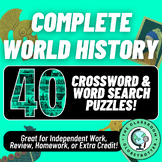 World History Crossword and Word Search - MEGA BUNDLE! 40 