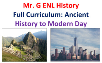 Preview of World History Curriculum: Ancient History to Modern Day (English/Spanish)