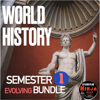 Preview of World History Curriculum Semester 1! Evolving Bundle + Google Apps Versions