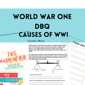 Preview of Causes of World War One No Prep DBQ