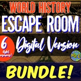 World History DIGITAL Escape Room Bundle | 6 Distance Lear