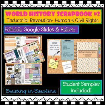 Preview of World History Digital Scrapbook #2-  Ind. Rev. - Human Rights- NO PREP!