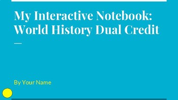 Preview of World History Dual Credit Notebook