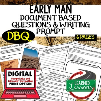 Preview of World History Early Man DBQ & Writing Prompt, Digital, Google, & Print