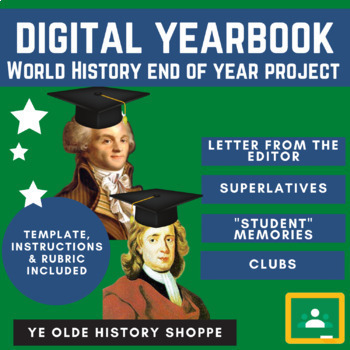Preview of World History End of Year Project: Yearbook - Fun Project - digital or print