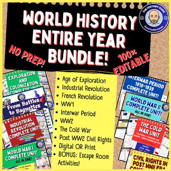 Preview of World History Entire Year Unit Plans Bundle!