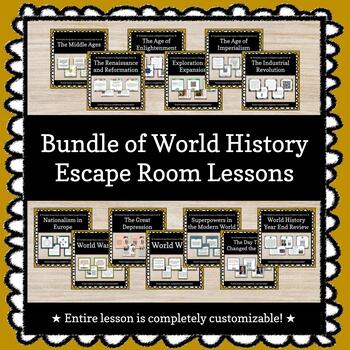 Preview of World History Escape Room / Breakout Bundle (17 Games) w/Digital Lessons