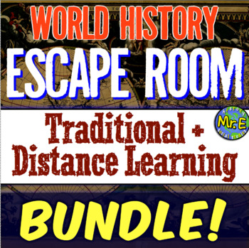 Preview of World History Escape Room COMPLETE Bundle | Traditional + Distance Leaning