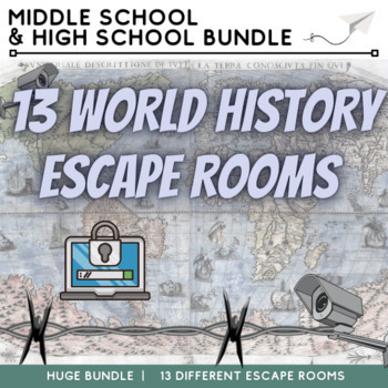 Preview of World History Escape Room Collection