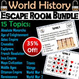 World History Escape Room Social Studies Bundle (Middle Ag