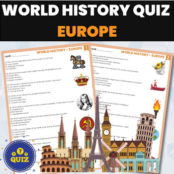 Preview of World History Europe Quiz | European History  and Geography Quiz