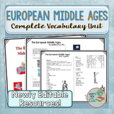 European Middle Ages Vocabulary Unit