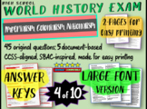 World History Exam: IMPERIALISM / COLONIALISM, 45 Test Qs,