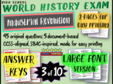 World History Exam: INDUSTRIAL REVOLUTION, 45 Test Qs, Com