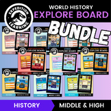 World History Explore Board BUNDLE (Easy Sub Plans!)