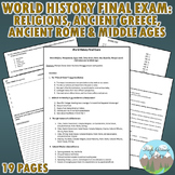 World History Final Exam: Religions, Ancient Greece, Ancie