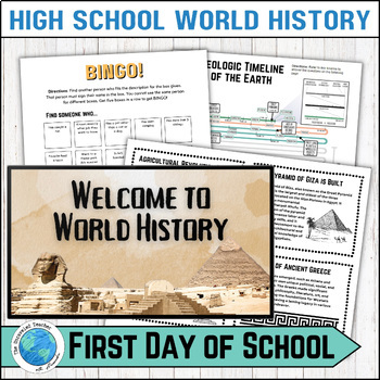 Preview of World History First Day of School Activities and Assignments for High School