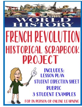 Preview of World History French Revolution Historical Scrapbook Project Rubric & Examples