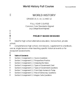 Preview of World History Full Year Course