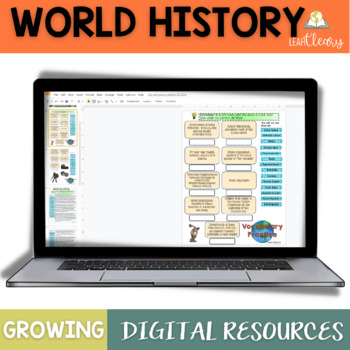 Preview of World History Google and One Drive Activities Distance Learning Growing Bundle