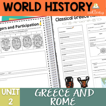 Preview of World History Greece and Rome Interactive Notebook Unit with Lesson Plans