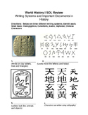 World History I SOL Review: Writing Systems and Famous Writings