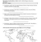World History II Course Review Questions - SOL Readiness for WH2